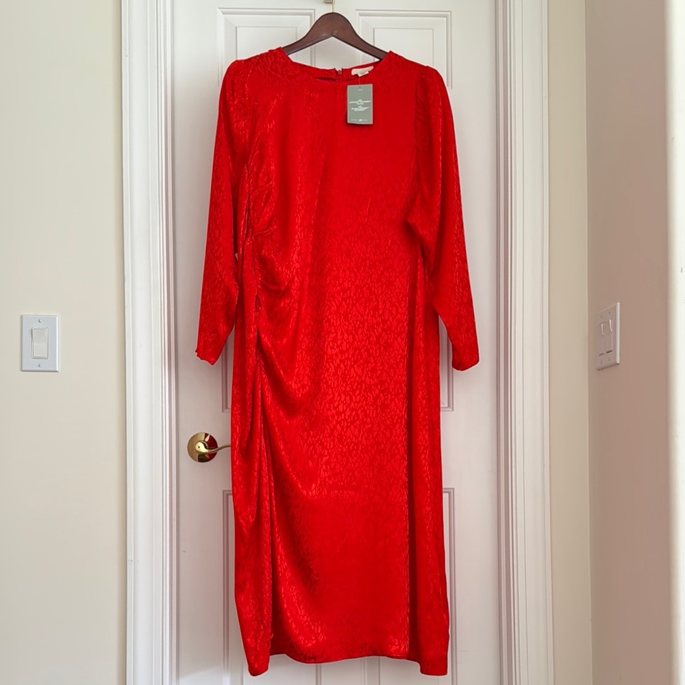 H&M Gown Size XXL Red Long Sleeve Cocktail Gown